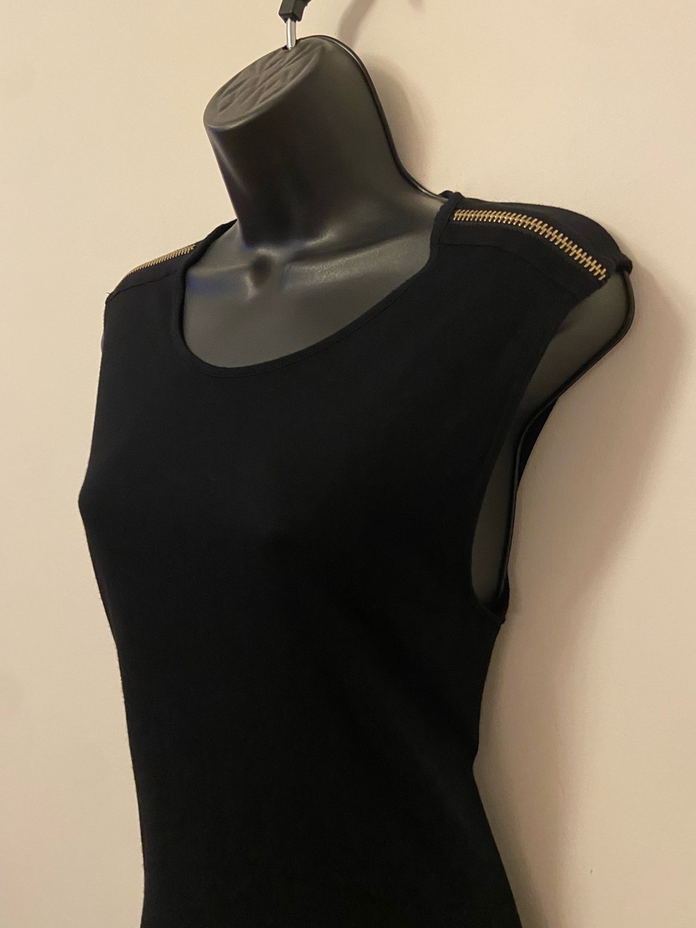 Givenchy Vintage Black Zip-Shoulder Top